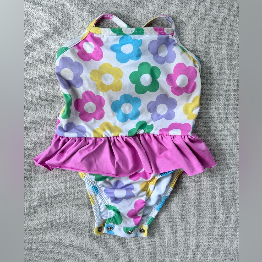 Floral girls bathing suit